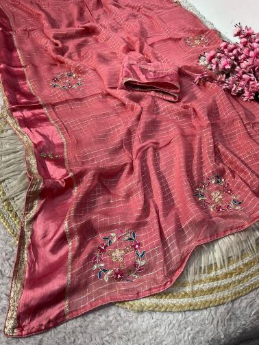 Vinayak checks handwork wholesale saree suppliers